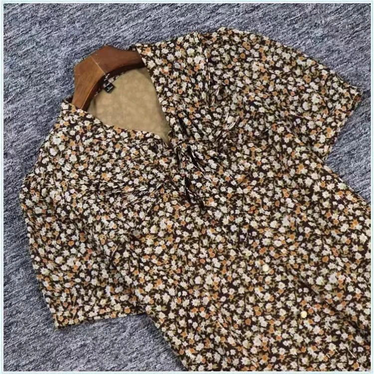 【B030】时尚气质休闲百搭女士打底秋季碎花小衫