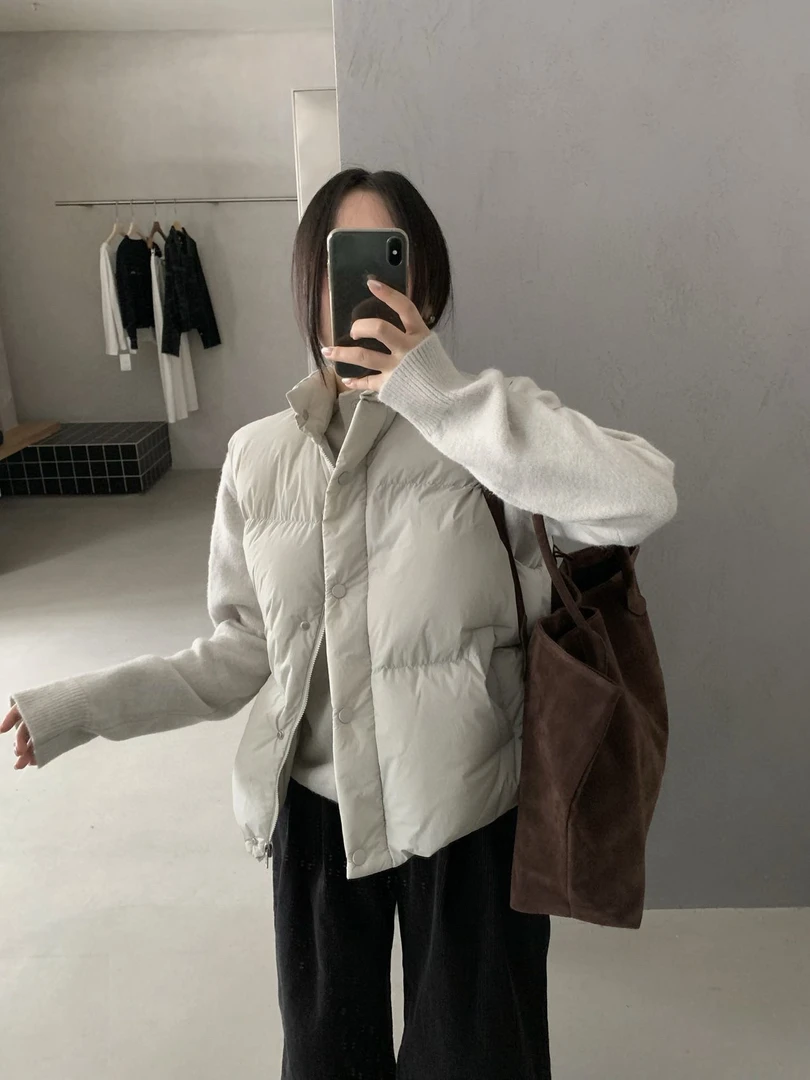 C/63153 经典回归～韩系简约百搭立领无袖棉服马甲（衣长55左右）