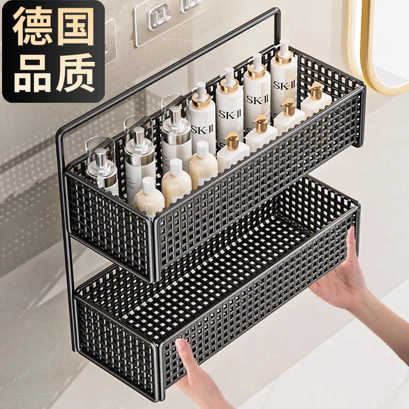 卫生间置物架免打孔壁挂式墙上洗手间厕所洗漱台浴室用品收纳架子
