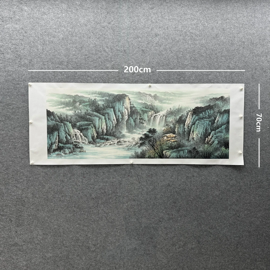 【山水画】张恒禄200*80cm手绘礼盒作品（48）
