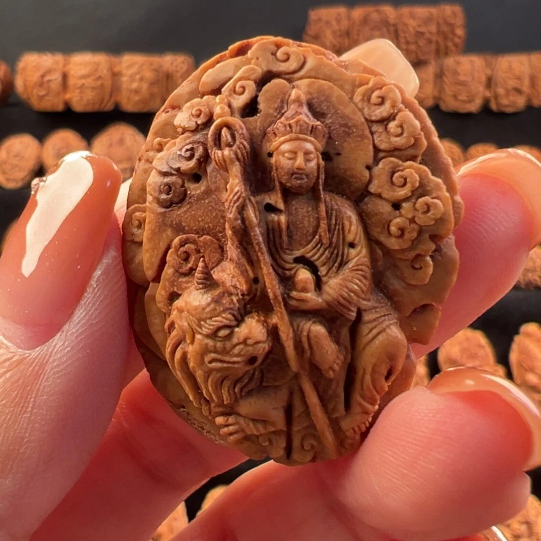 吊坠桃核桃核雕刻地藏王单籽