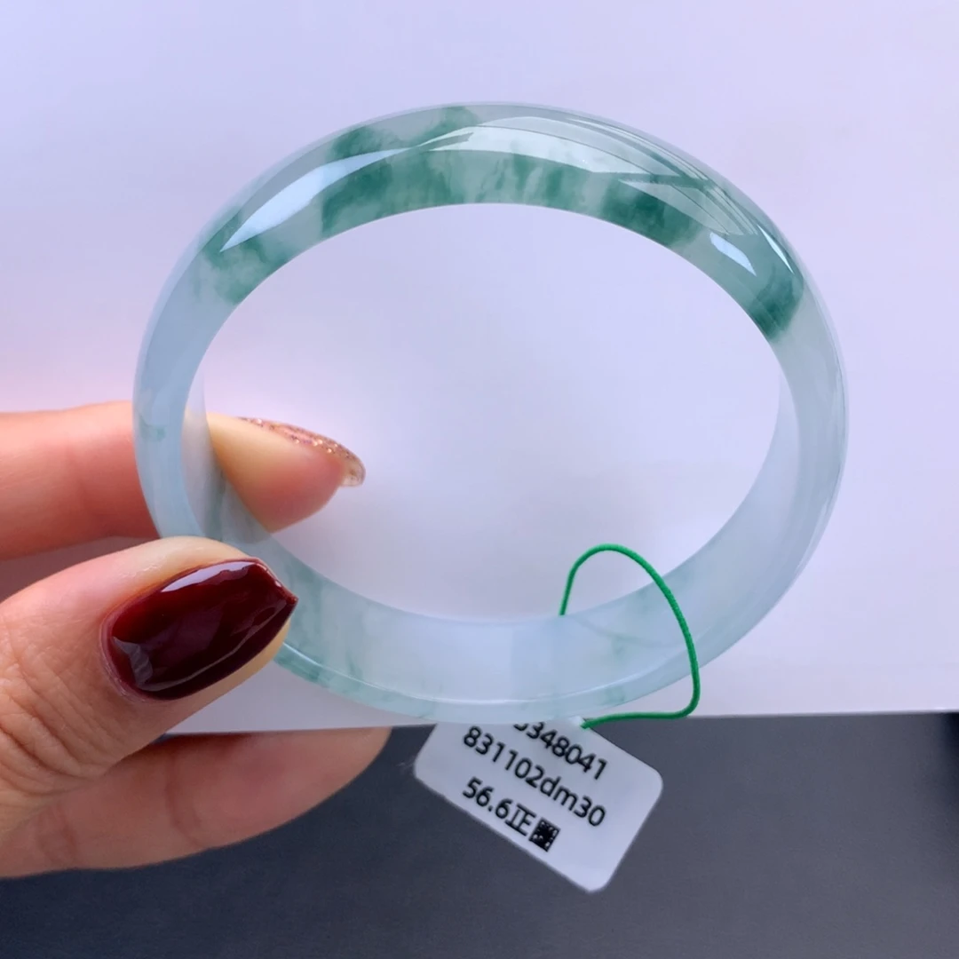 翡翠未镶嵌手镯冰胶飘花手镯