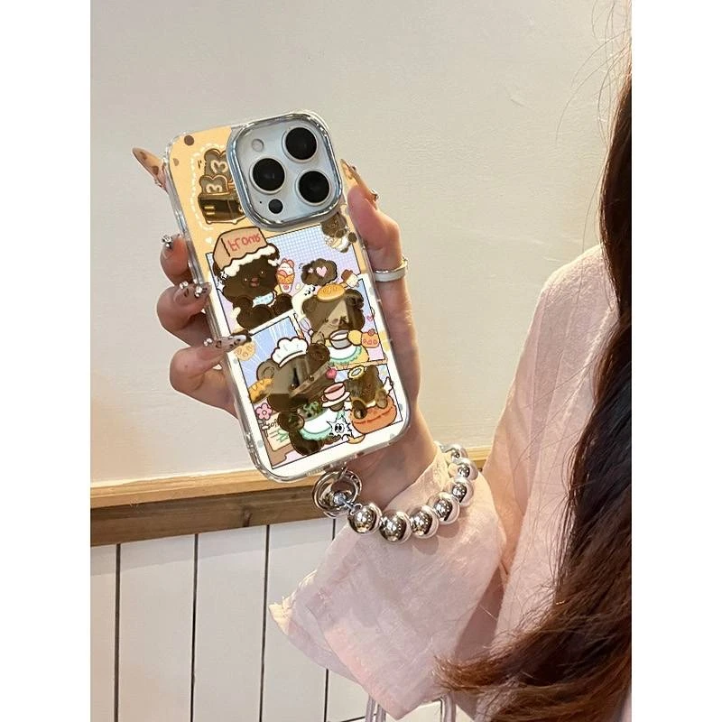 甜品小熊适用苹果16promax手机壳iPhone15镜头全包14pro防摔13/12