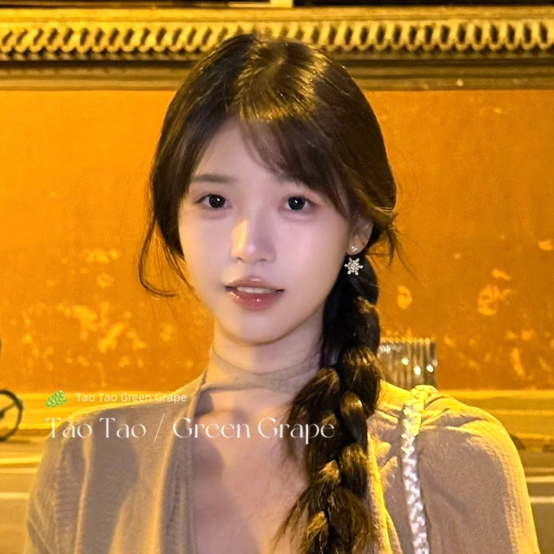 合金耳饰 后挂式闪锆雪花耳钉女高级感气质耳环独特圣诞节耳饰