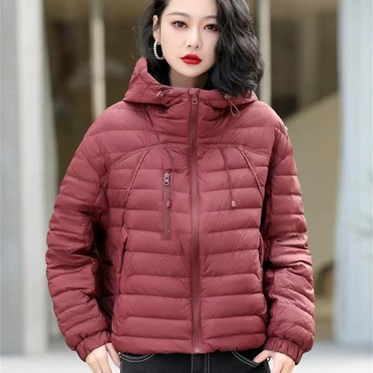 排骨90原创鸭绒轻薄连帽羽绒服短款时尚冬季设计新款宽松保暖外套