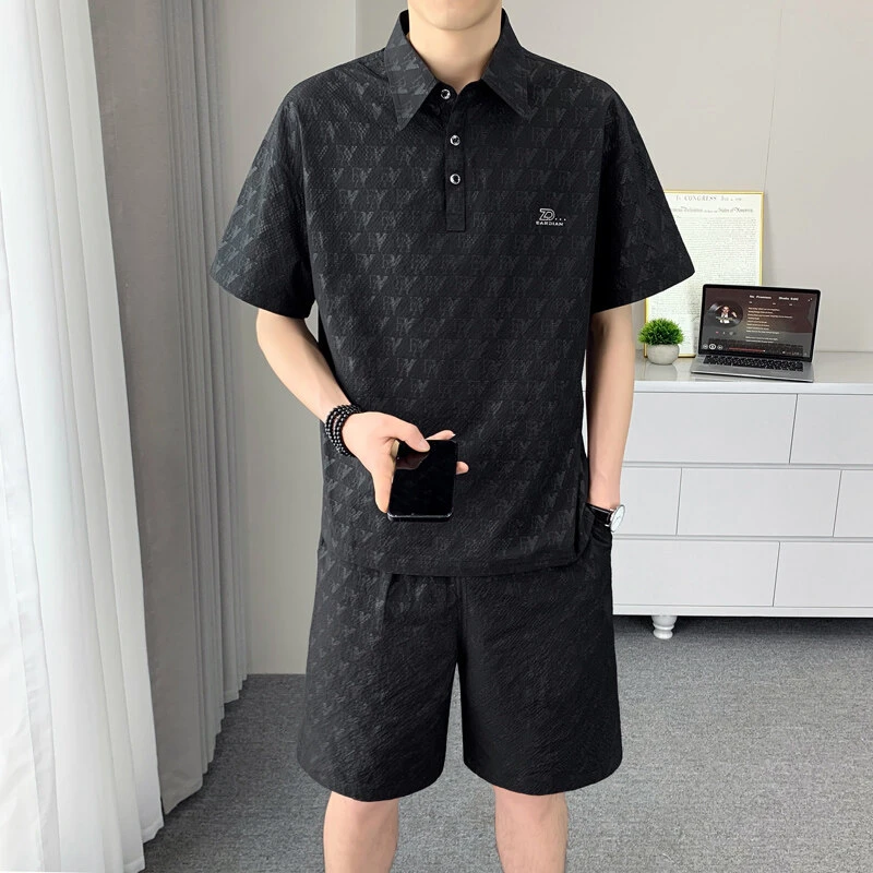 夏季爆款青年短袖短裤ins时尚百搭薄款休闲运动套装男款潮潮流