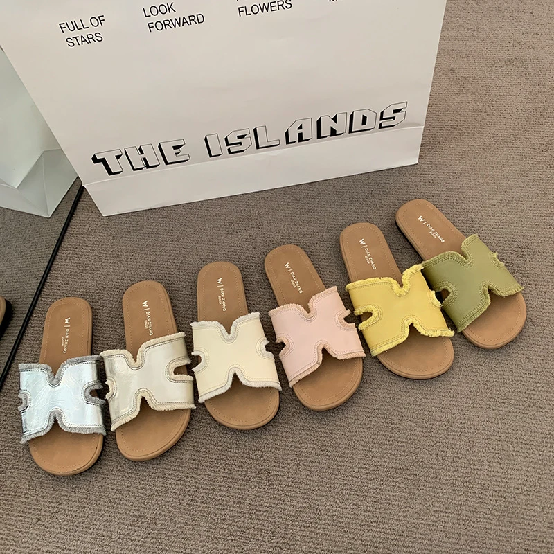 软底拖鞋女外穿夏季新款休闲百搭配裙子沙滩一字勃肯凉拖鞋彩色