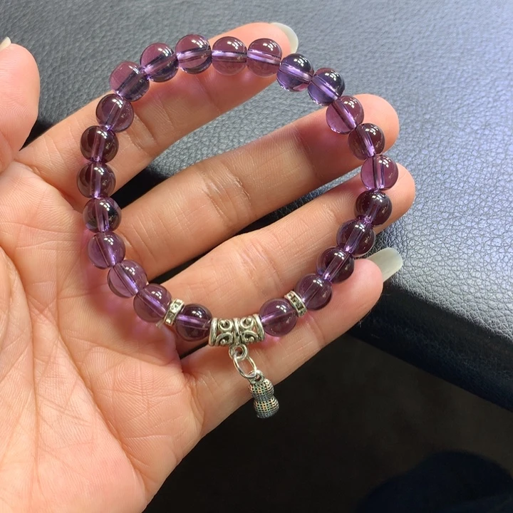 烟晶手链银S925镶嵌水晶