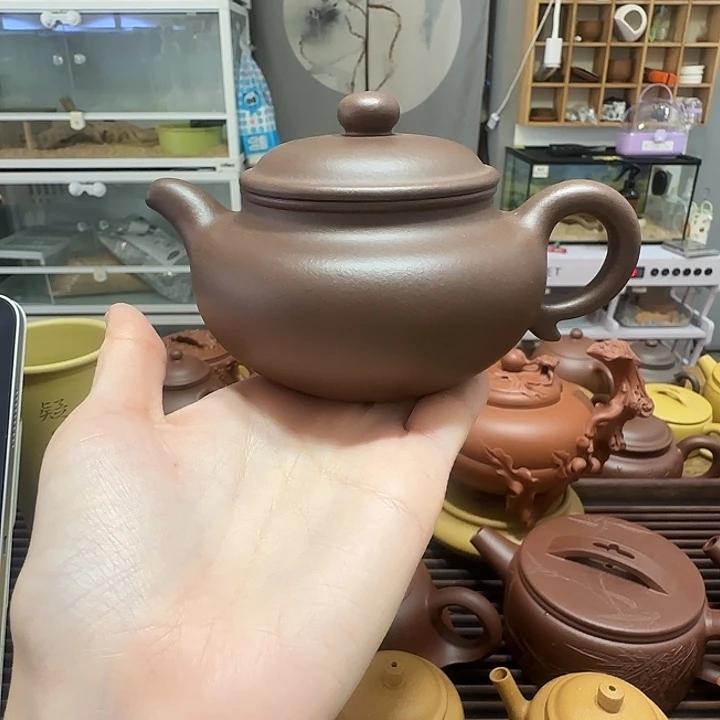 茶壶紫砂国工蒋洁半手工老紫泥仿古220