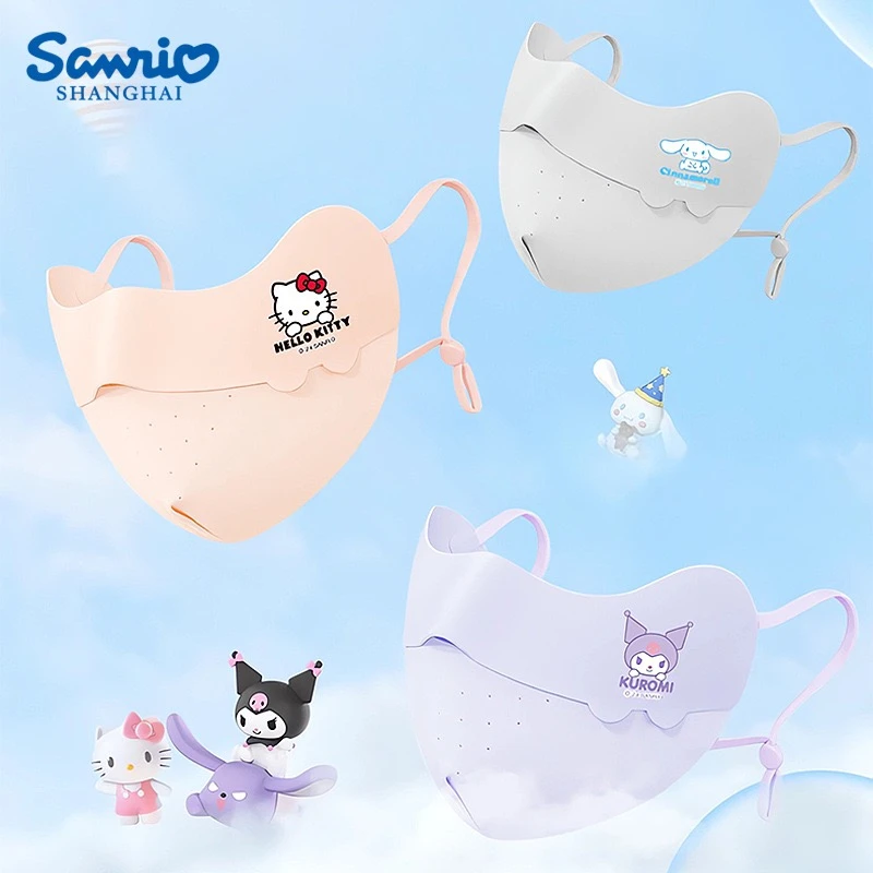 正版授权儿童防晒口罩女款防紫外线2024新款夏季冰丝透气薄款面罩