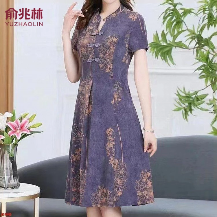 套装裤子俞兆林居家洋气气质大码连衣裙中年女装新款雪纺衣服
