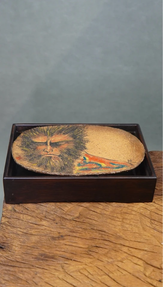 今喜阿龙手绘黑悟空老岩泥吸水干陶瓷家用竹制炮台壶承