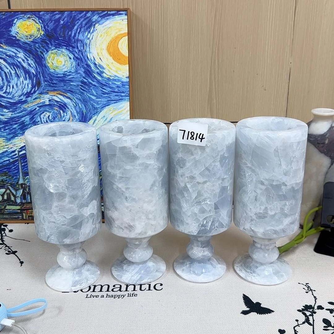 石材71814蓝水晶大花瓶