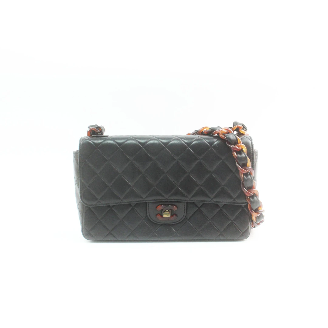 95新 Chanel/香奈儿 78685B 95P黑色cf25中号单肩斜挎包