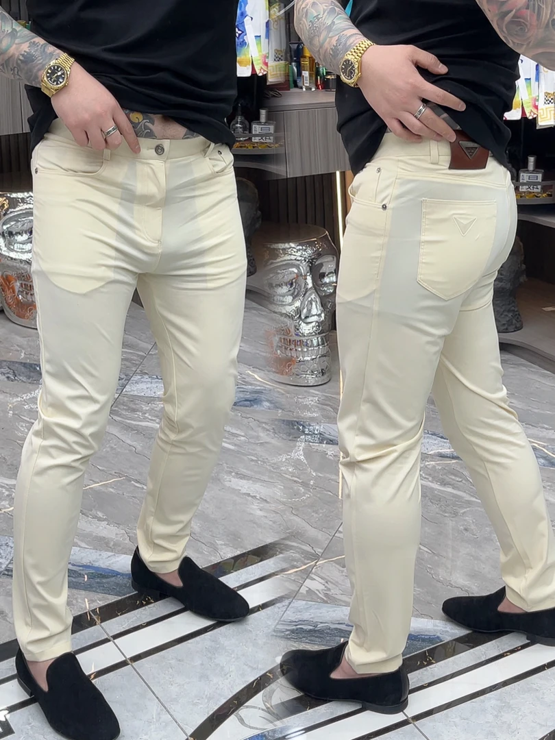 SH轻奢时尚高端男士雅痞牛奶丝九分休闲裤88036