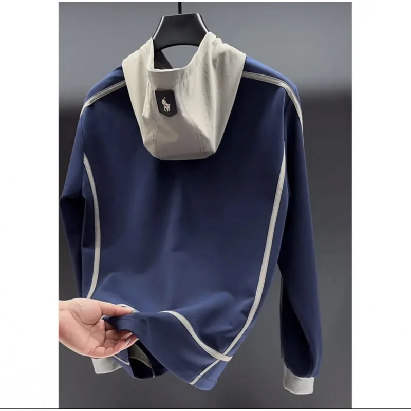 欧洲站轻奢定制男装上衣秋季新款刺绣连帽卫衣男士韩版时尚春秋季