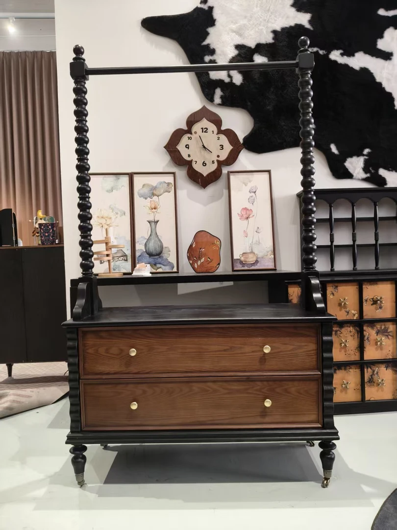 【衣帽架】美式乡村风收纳木质工艺衣帽架简约玄关做旧柜子复古