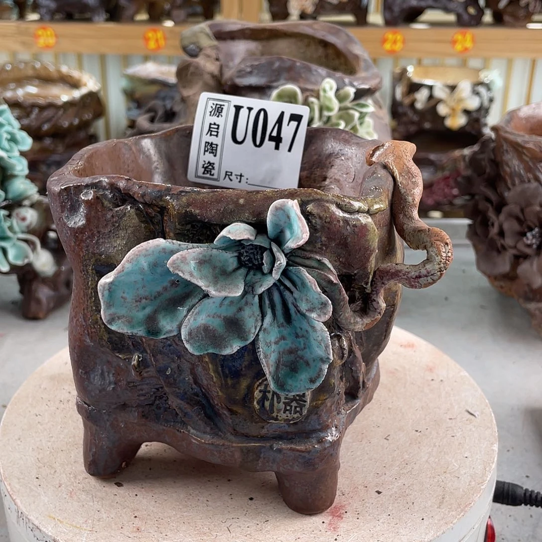 紫砂花盆景德镇陶瓷花盆047
