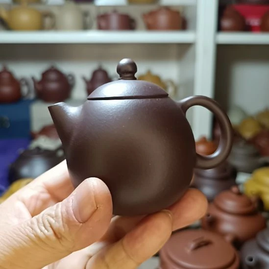 茶壶紫砂原矿紫泥龙蛋内推150cc半手工
