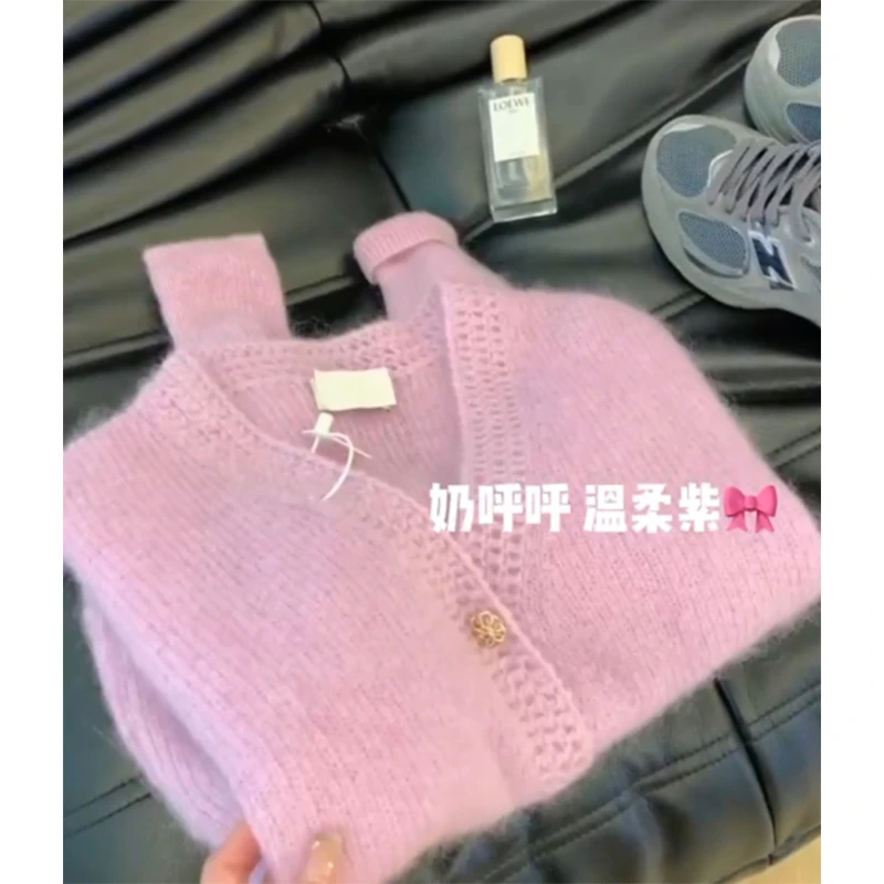 2025秋季新款时尚韩系洋气减龄高级感简约百搭显瘦长袖针织开衫女