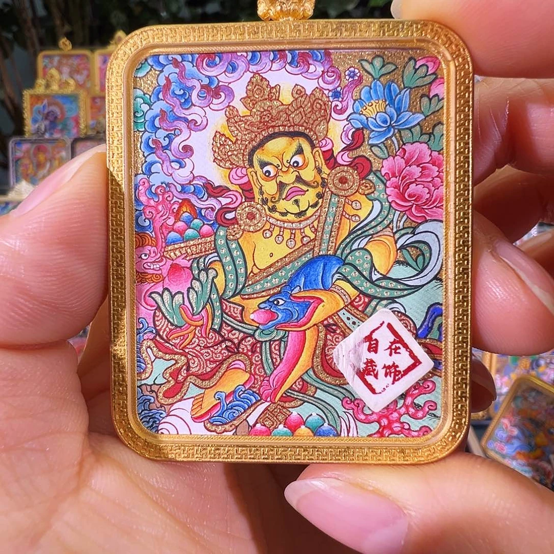 吊坠黄c热绘纯手绘唐卡
