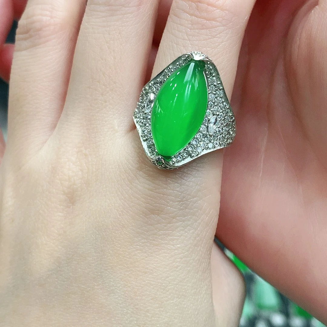 银S925镶嵌戒指玛瑙/玉髓