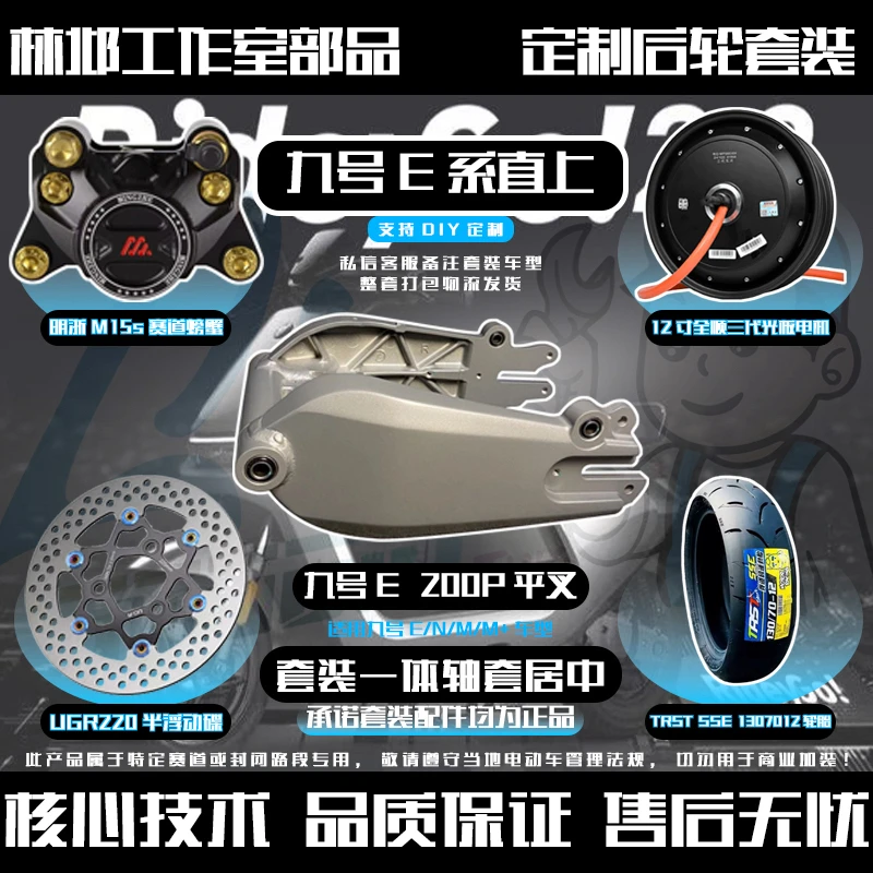 九号E200P同款ENM系后轮后面直上一套全顺电机12寸2000w3000w瓦片