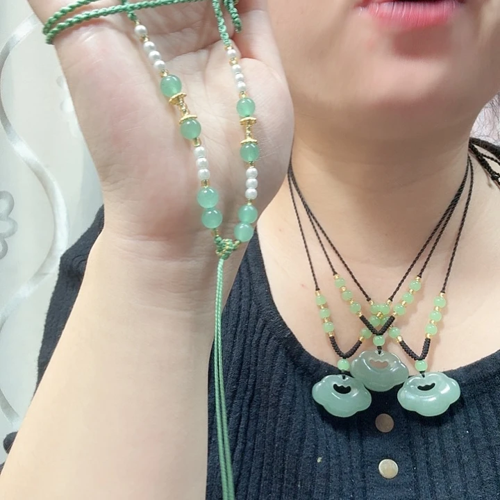 小****东陵石合金颈饰项链绳编织