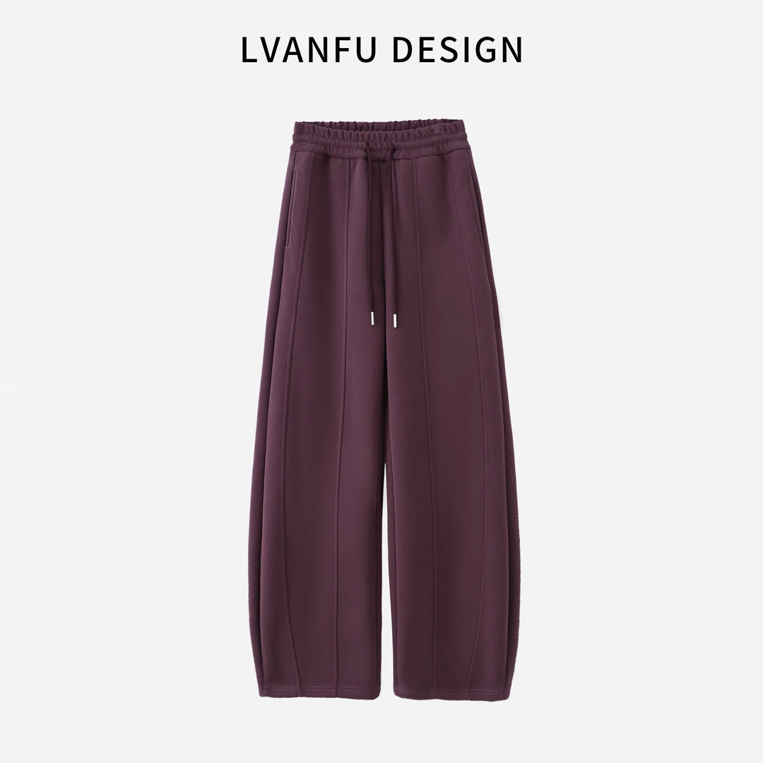 『告别腿型焦虑』T春季新款棉质高级感女士茧型弯刀裤JY597A/ZN