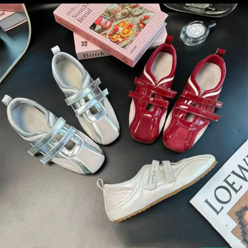 2025夏季新款小个子内增高薄底德训鞋魔术贴轻便穿搭透气舒适单鞋