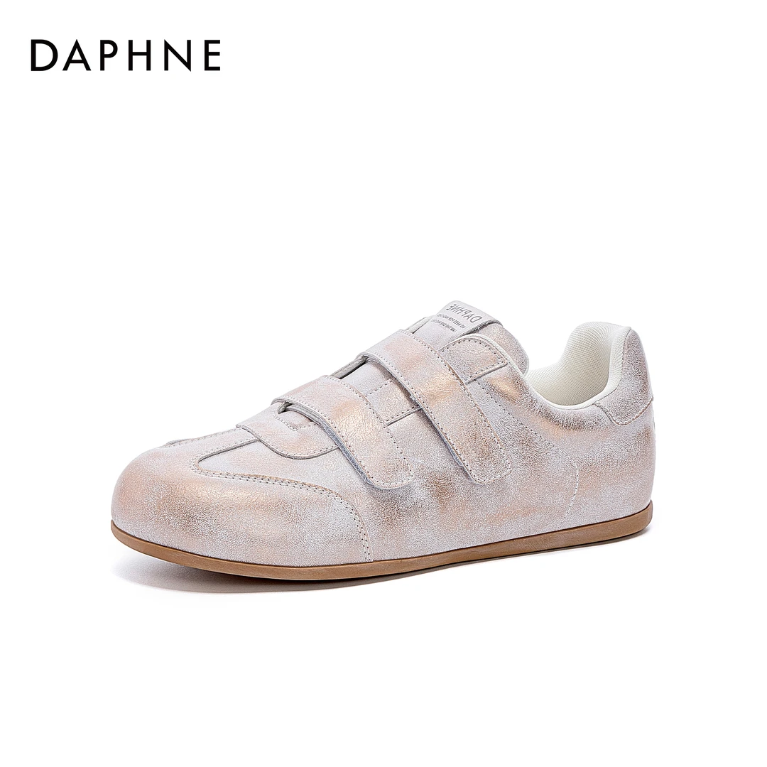 达芙妮2025春季学院风时尚百搭软底德训鞋潮流系带透气平底休闲鞋