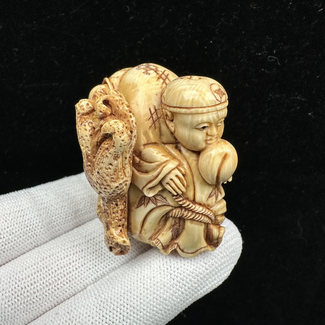 H3205天然猛犸牙回流老牙摆件32X42X44mm支持鉴定 假一罚四