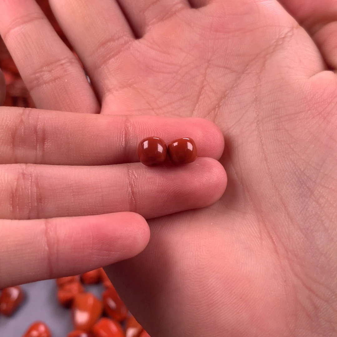 未镶嵌老型对珠6mm南红玛瑙养****ღ