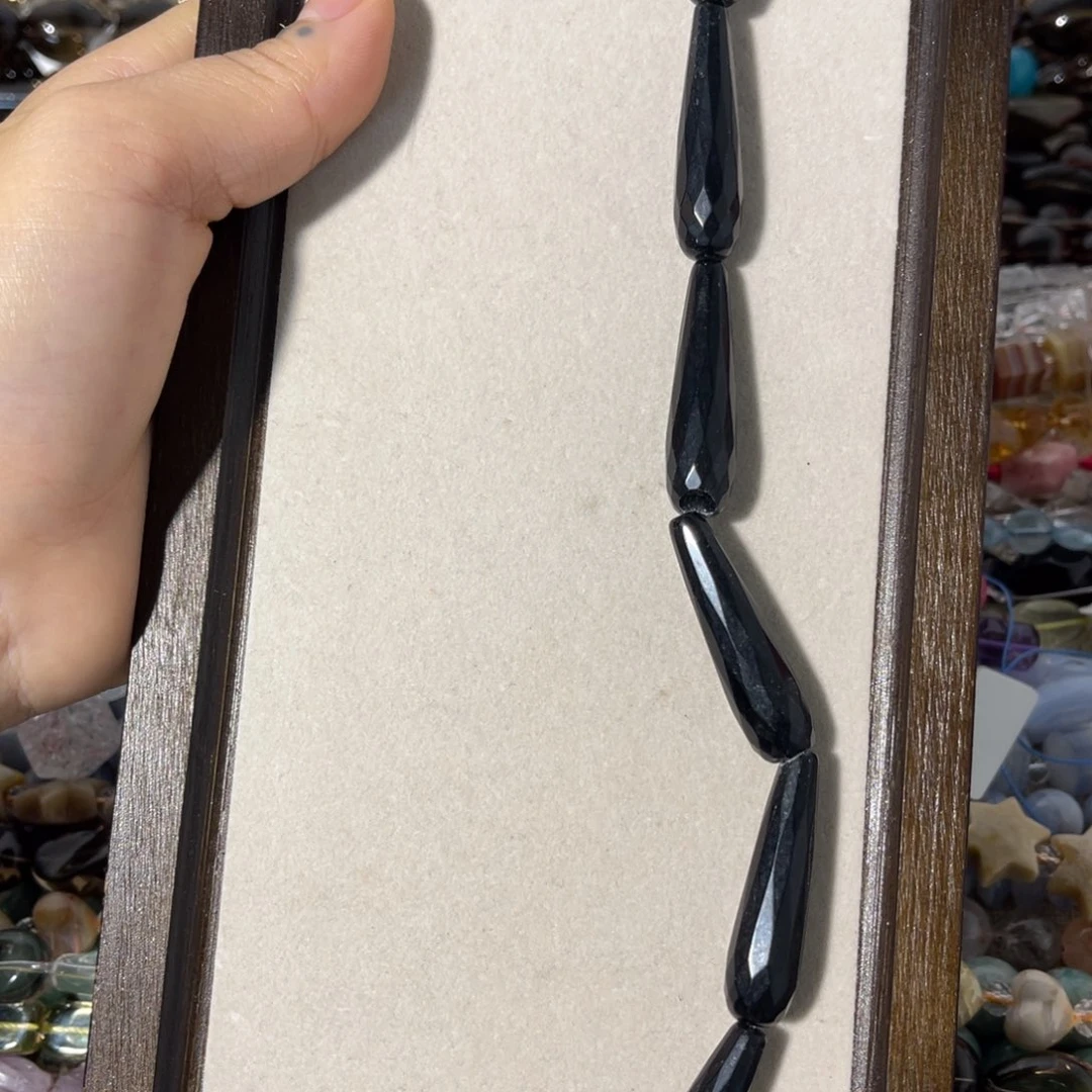 玛瑙/玉髓散珠黑玛瑙水滴