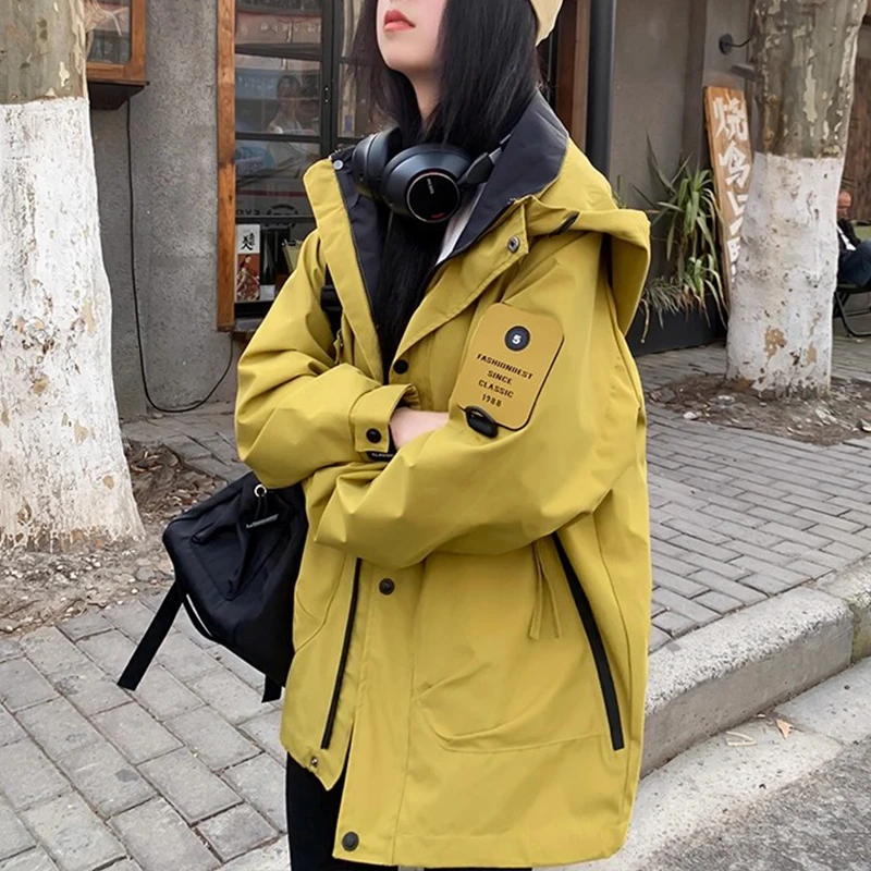 宽松气质爆款连帽工装风冲锋衣棉服外套女士2025秋冬新款气质棉衣