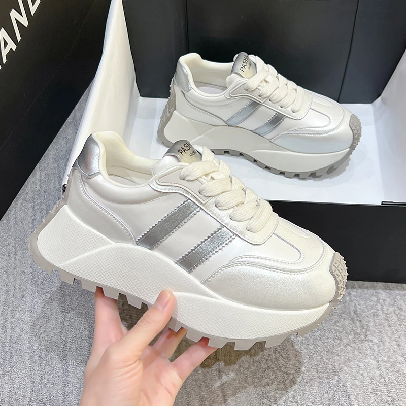 7975真皮厚底老爹鞋女春季新款超火阿甘鞋百搭爆款增高运动休闲鞋