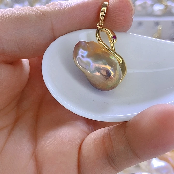 颈饰银S925镶嵌淡水珍珠93