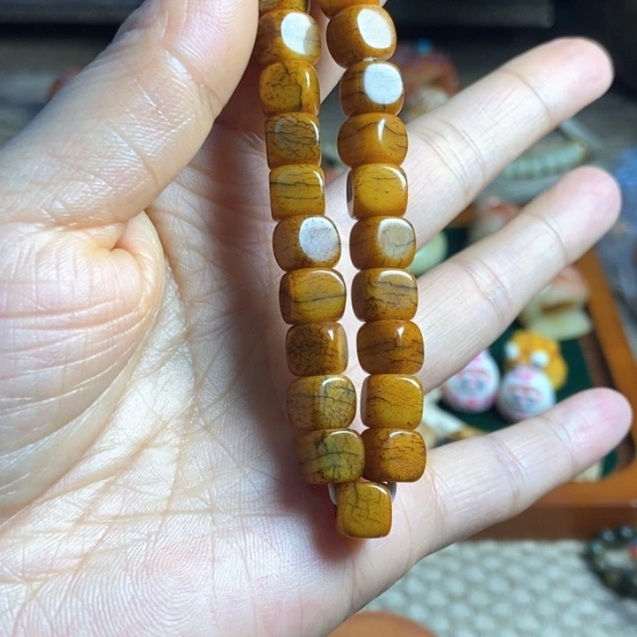 配饰哦牦牛骨方糖手串