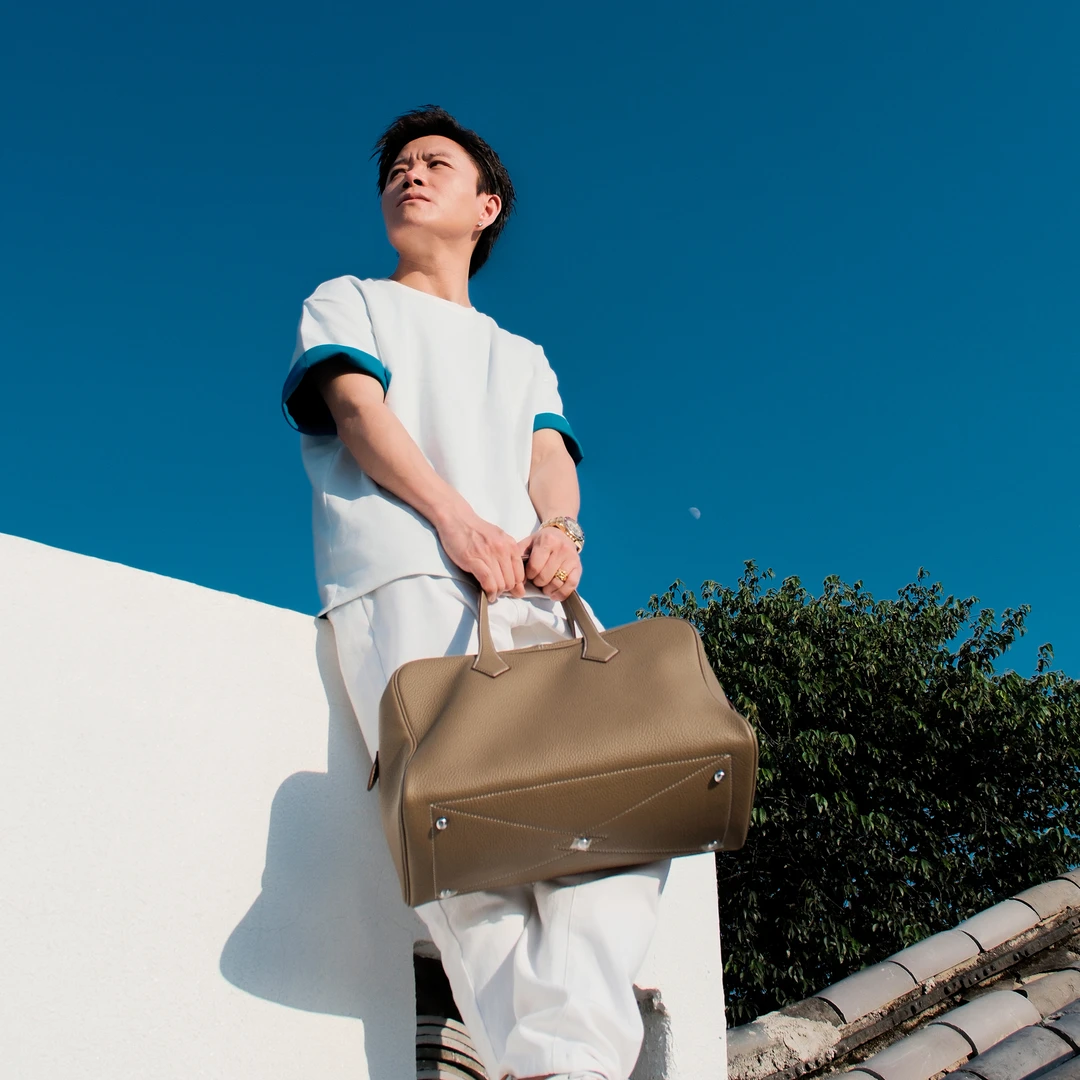 SEASONMARK轻奢白蓝拼色双层短袖平替好物宽松百搭圆领情侣T恤男