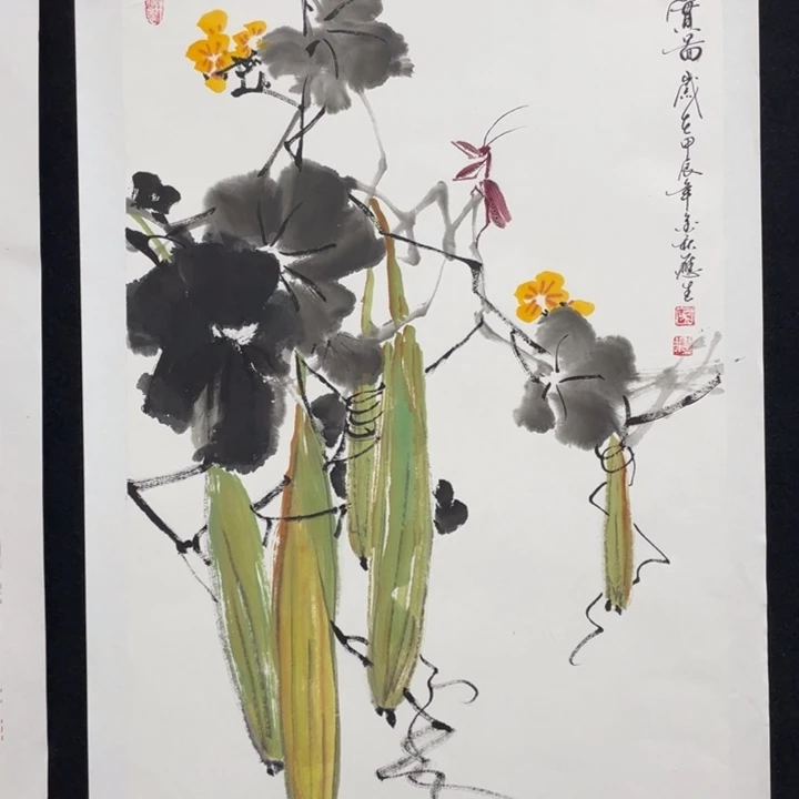 国画四尺三开作品一幅