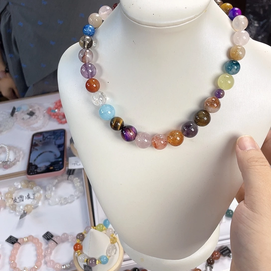 水晶手链银S925镀金镶嵌