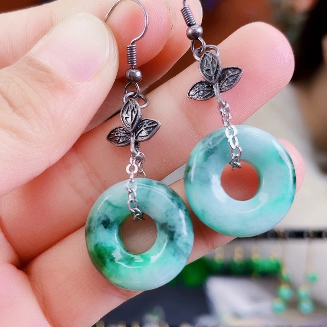 翡翠未镶嵌耳饰饰品