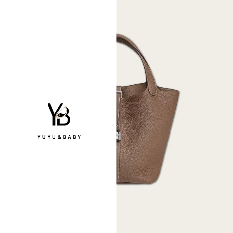 【YUYUBABY】菜篮子18/22全手工蜡线缝制原厂TC牛皮百搭手提水桶包