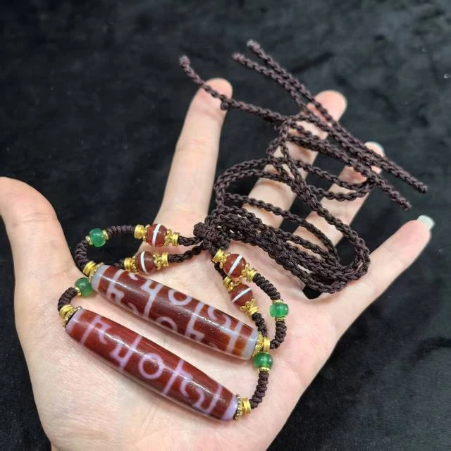 【曹美丽精选】 H61663-玛瑙diy脖挂（莲师三）-多样性发其一-13*58mm