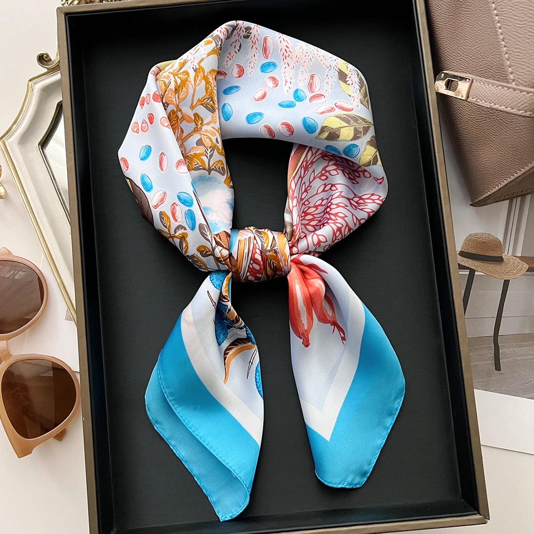 英国CospKosp 春季植物花卉丝巾女士护颈围巾搭配衬衫洋气高级感