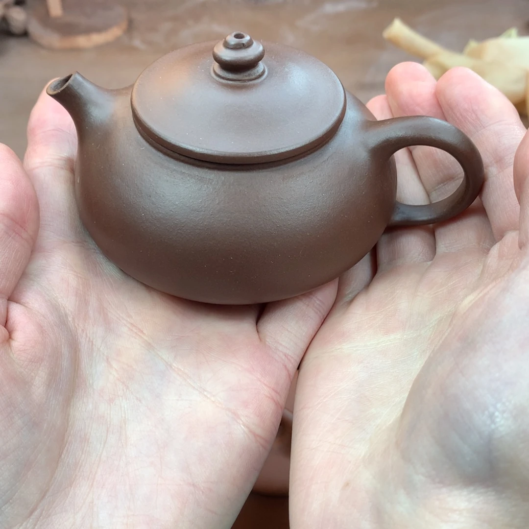 紫砂茶壶寒江紫泥 150cc