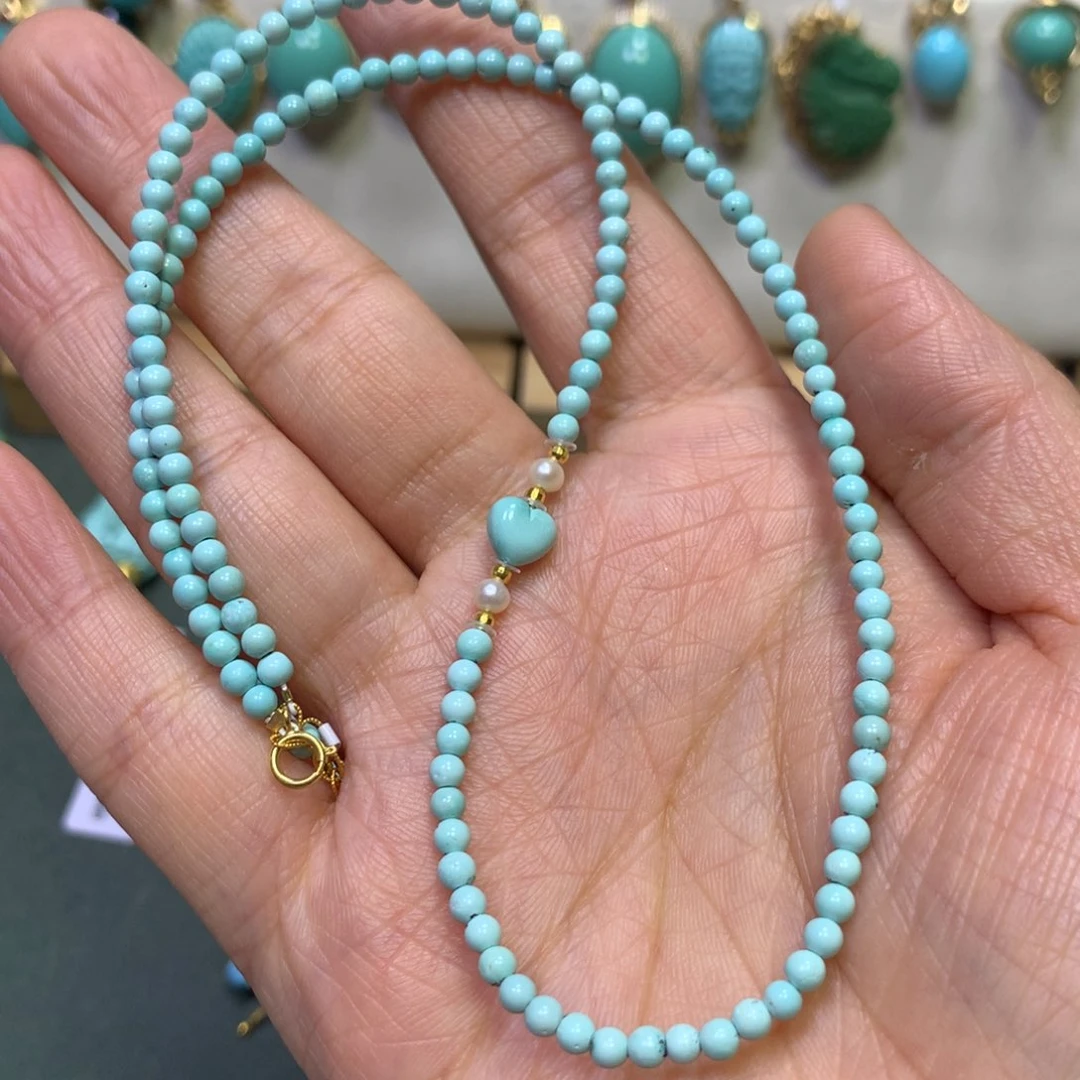 绿松石项链18K金镶嵌