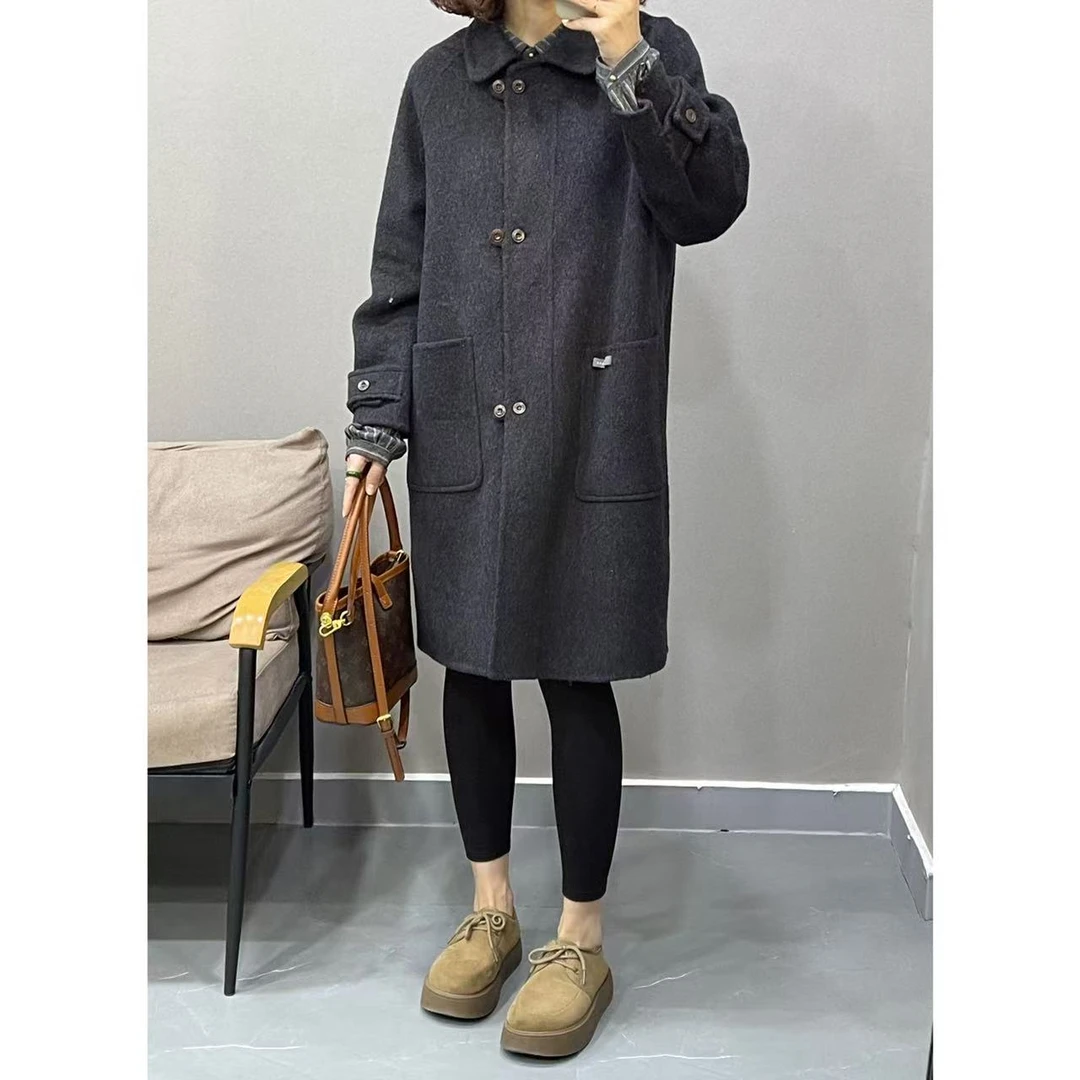 设计感双面多扣洋绒大衣