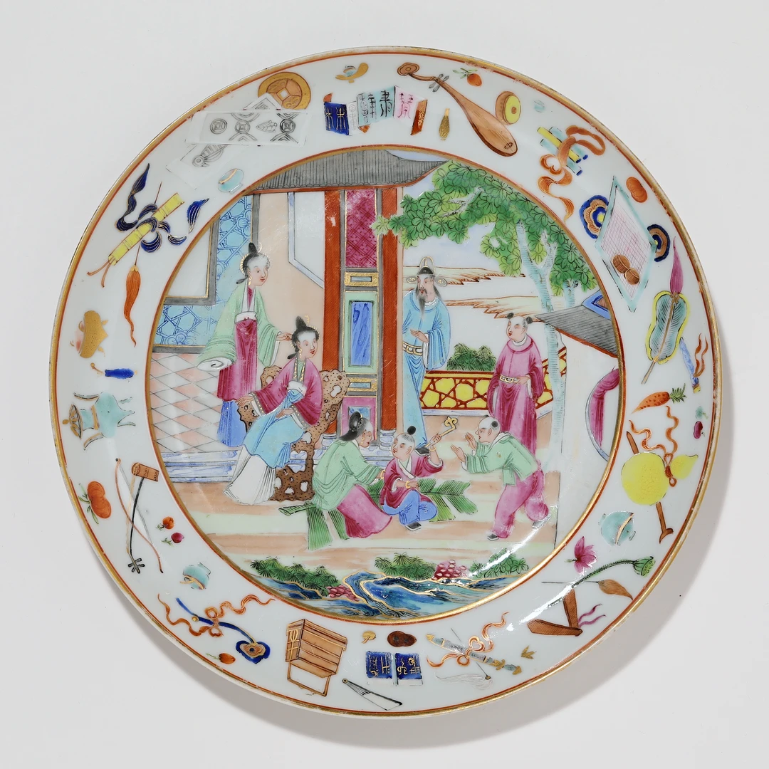 【预展专用】3184清晚期·广彩人物盘【古董拍卖】