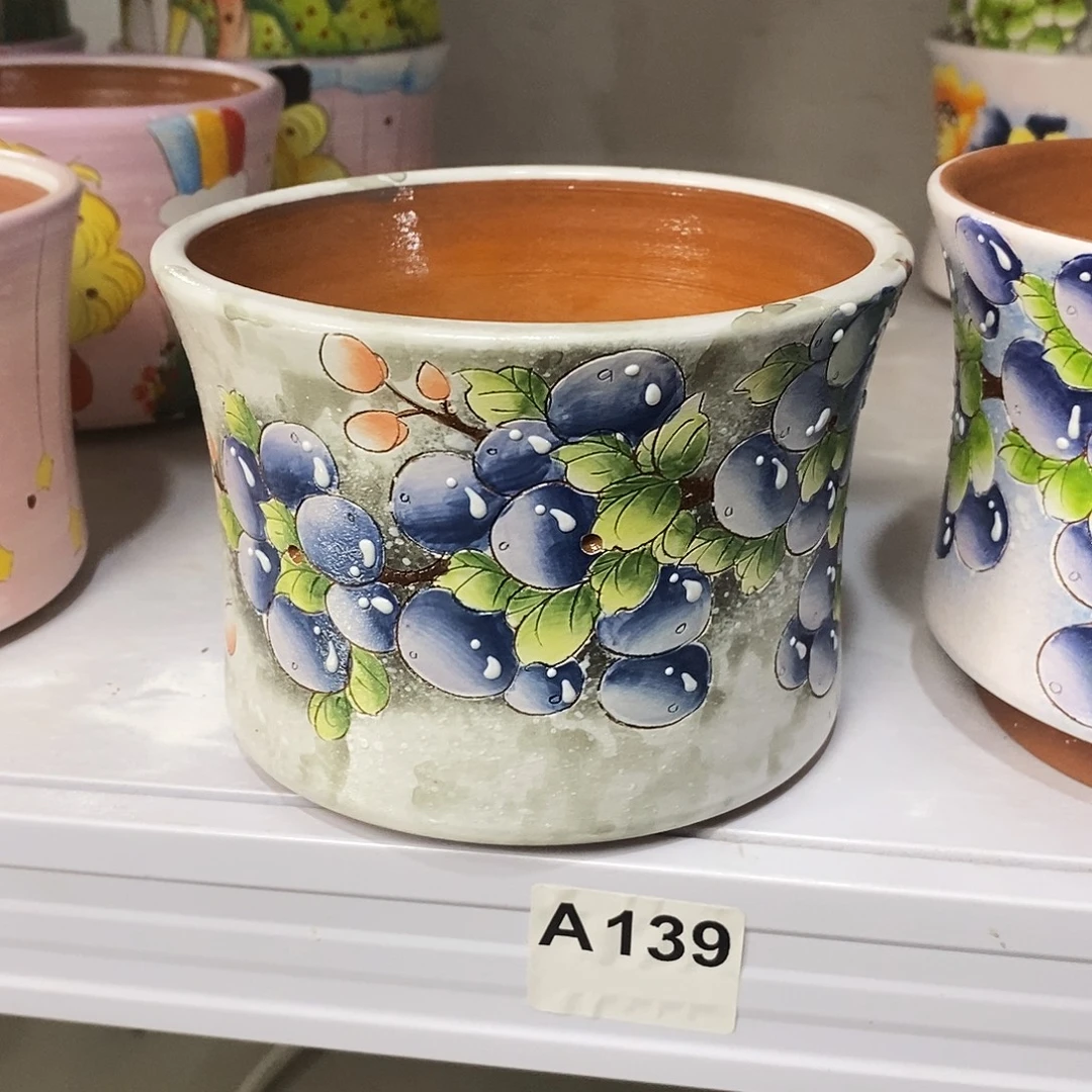 若***.紫砂花盆手绘满28包邮